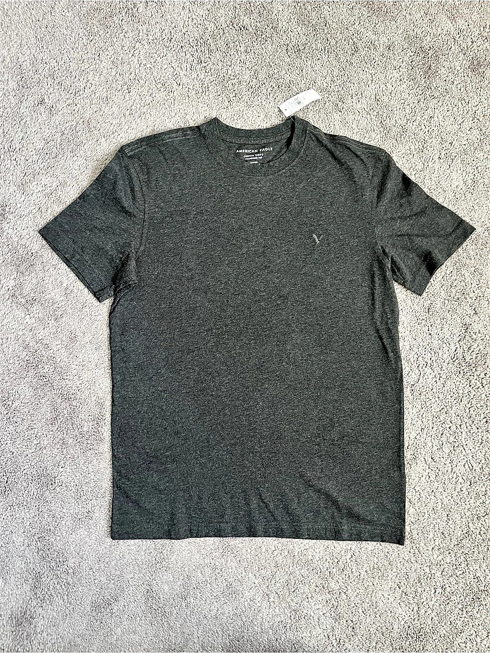 American Eagle Super Soft Standard Fit T-Shirt Short Sleeve Tee Gray Small